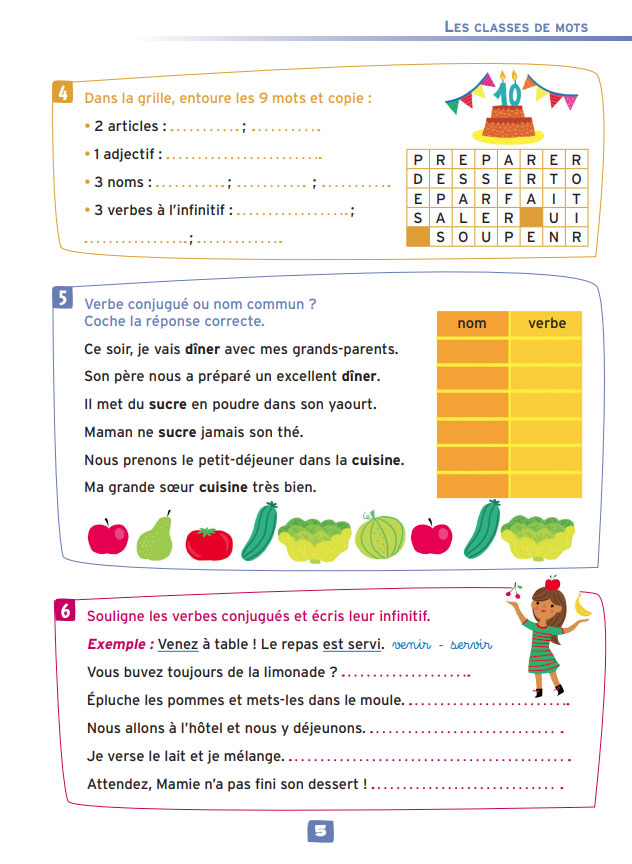 Cahier de jeux: des jeux pour réviser les accords - 9-11 ans - 5-7 P Cahiers de jeux La family shop   