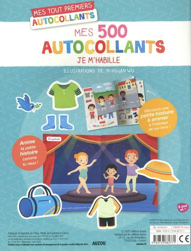 Mes 500 autocollants - je m'habille - De 3 à 5 ans Cahiers de jeux La family shop   