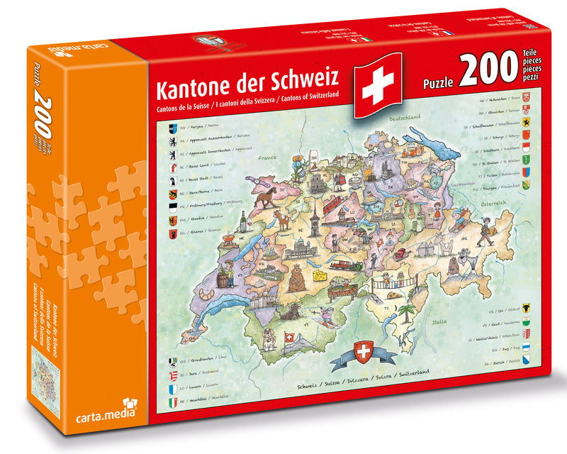 Puzzle carte de Suisse - 200 pièces - Dès 7 ans Jeux & loisirs créatifs La Family Shop   