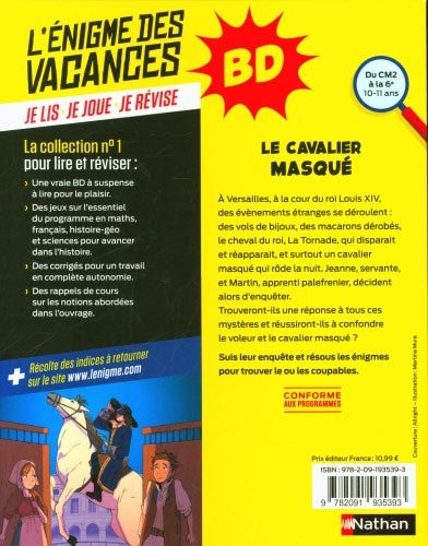 Le cavalier masqué - Enigmes des vacances - 10-11 ans (7-8ème) Cahiers de jeux La family shop   