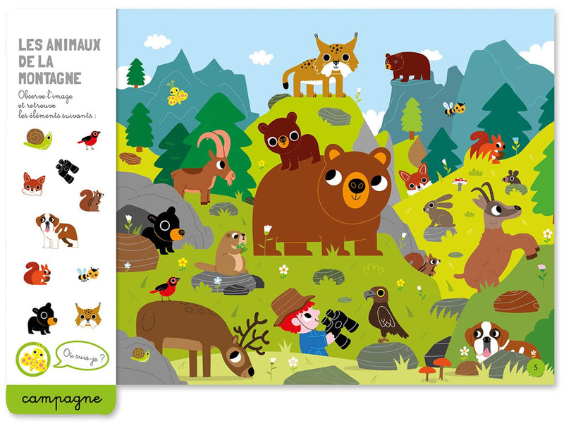 Cherche et trouve les animaux - Avec un feutre effaçable Cahiers de jeux La family shop   
