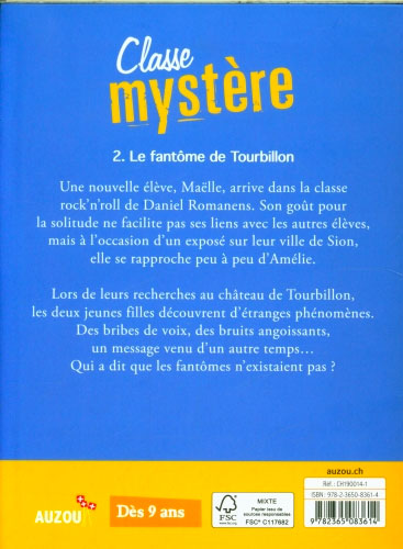 Classe Mystère T2 - Le fantôme de Tourbillon Livres La family shop   