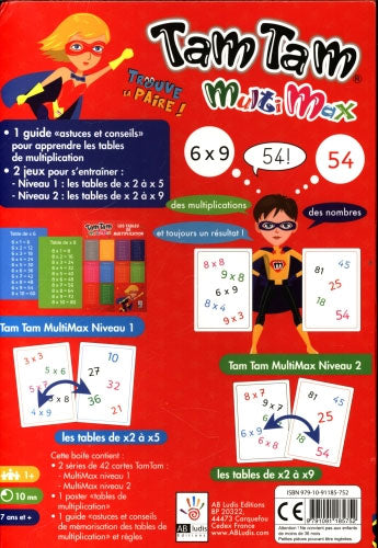 Coffret de cartes: Jeu de maths Tam Tam MultiMax - 7 ans Jeux & loisirs créatifs La family shop   