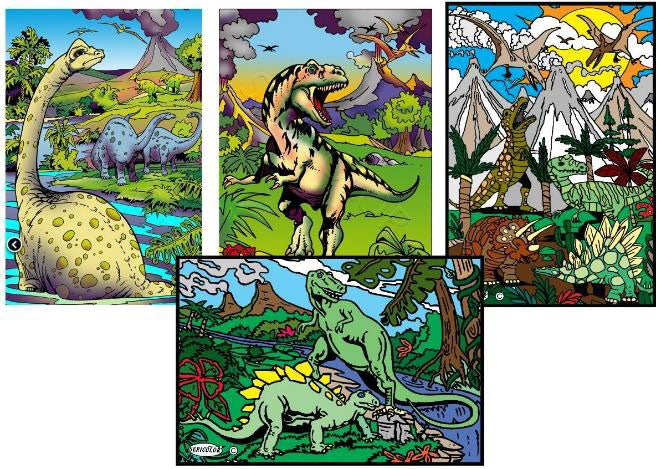 Dinosaures - Tableaux de velours à colorier dès 3 ans Jeux & loisirs créatifs La family shop   