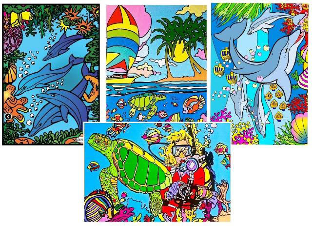 Animaux marins - Tableaux de velours à colorier Jeux & loisirs créatifs La family shop   