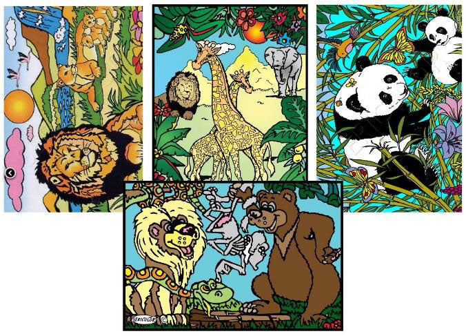 Animaux sauvages - Tableaux de velours à colorier dès 3 ans Jeux & loisirs créatifs La family shop   