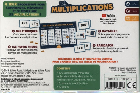 Défis multiplications. Jeux de maths - 7 ans - 3-5P Jeux & loisirs créatifs La family shop   