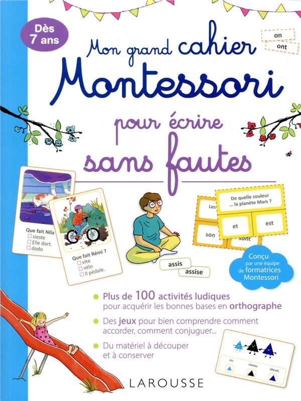 Mon grand cahier Montessori pour écrire sans fautes. 4P à 7P Montessori & Steiner La family shop   