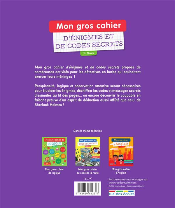 Mon gros cahier d'énigmes et de codes secrets Cahiers de jeux La Family Shop   