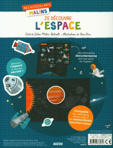 Cahier de jeux: je découvre l'espace - Autocollants Cahiers de jeux OLF   