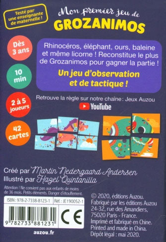 Mon premier jeu de grozanimaux: complète de très gros animaux - Dès 3 ans Jeux & loisirs créatifs La family shop   