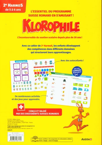 2ème harmos - Mon année de 2P - Klorophile - Maths- Français et jeux - 2ème harmos Appuis scolaires La family shop   