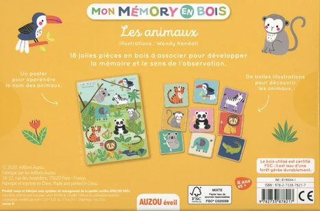 Jeu de memory en bois - Les animaux - Dès 24 mois Jeux & loisirs créatifs La Family Shop   