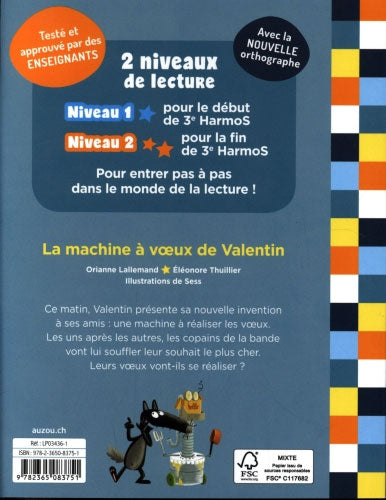 Loup en 3ème harmos : La machine à voeux de Valentin Livres La family shop   