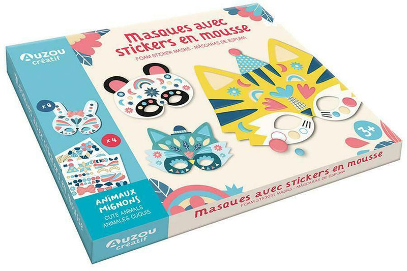 Masques avec stickers en mousse : animaux mignons - 3 ans Jeux & loisirs créatifs La family shop   