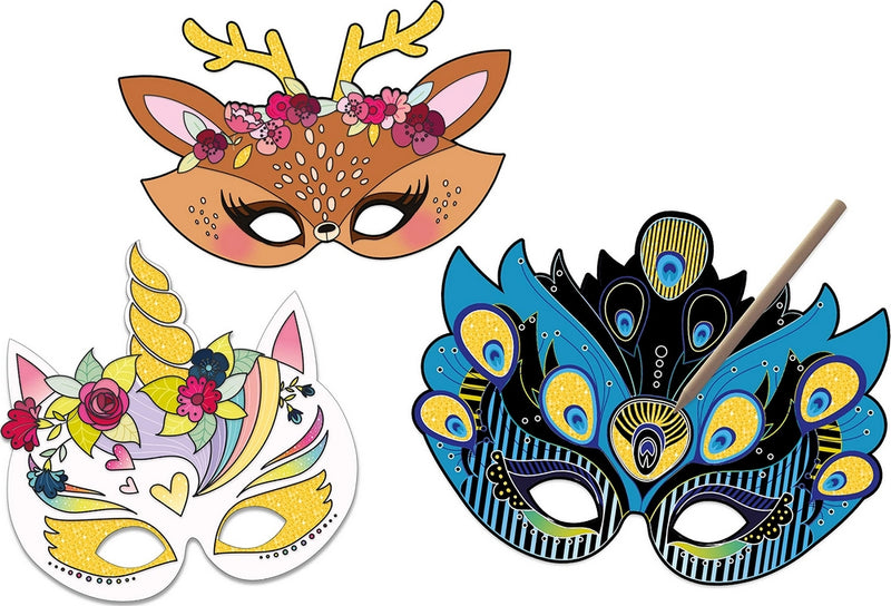 Masques à gratter: coffret de 8 superbes masques à gratter Jeux & loisirs créatifs La family shop   