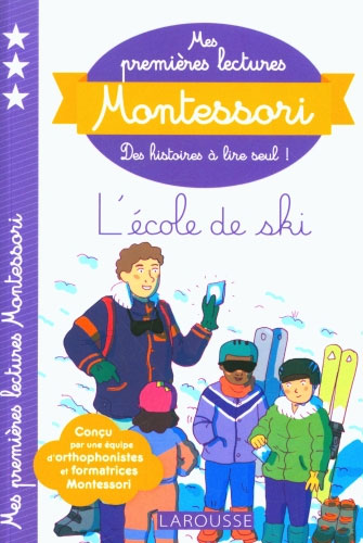 L'école de ski - Mes premières lectures Montessori - Lettres en lié (cursive) - N3 Montessori & Steiner La family shop   