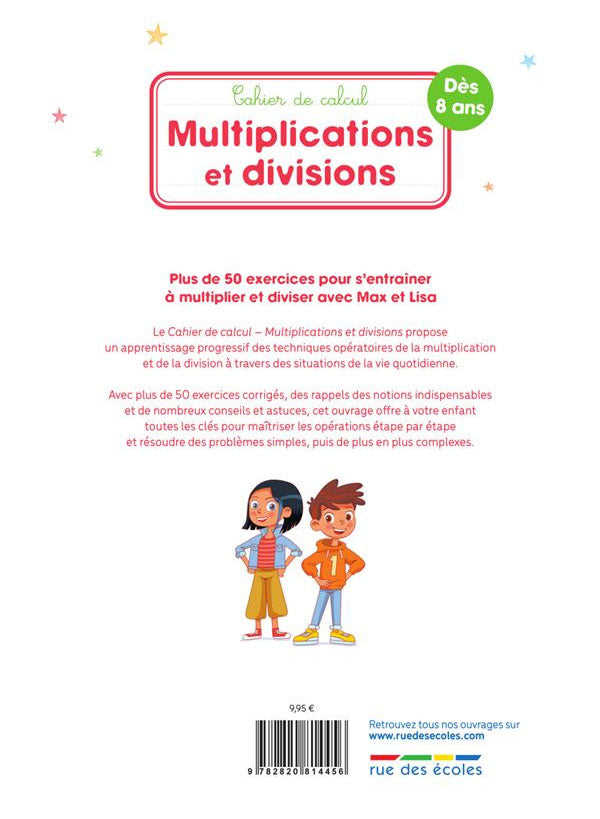 Cahier de calcul mental - Multiplications et divisions - Dès 8 ans - (4-5ème harmos) Appuis scolaires La family shop   