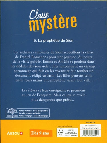 Classe Mystère T6 - La prophétie de Sion - Dès 9 ans Livres La Family Shop   