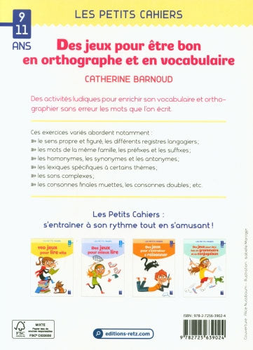 Cahier de jeux: Des jeux pour être bon en orthographe et en vocabulaire - 9-11 ans - 5-7eme harmos Cahiers de jeux La family shop   