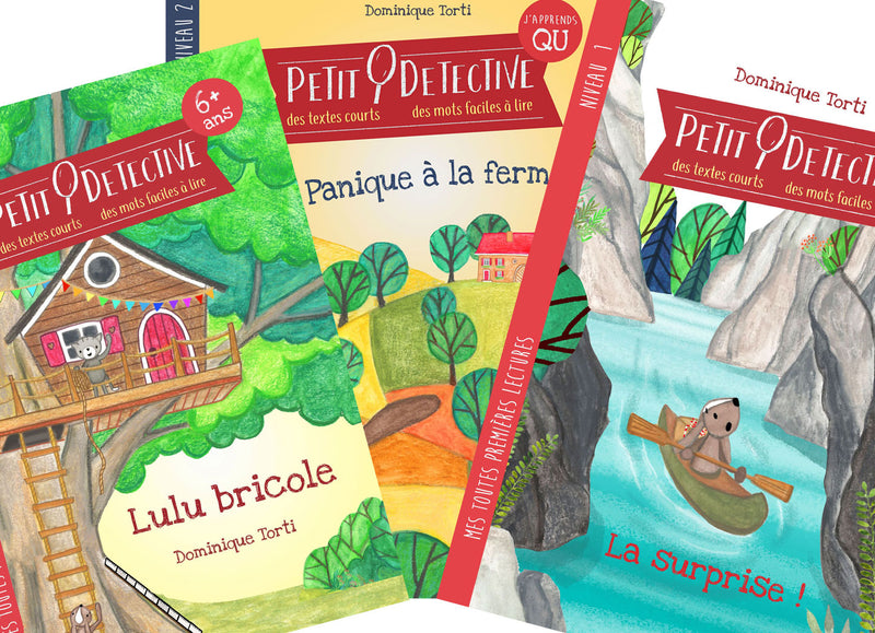 Pack de lectures premières lecture - Niveaux 1 et 2 - Petit Détective -  2p et 3P Livres La family shop   