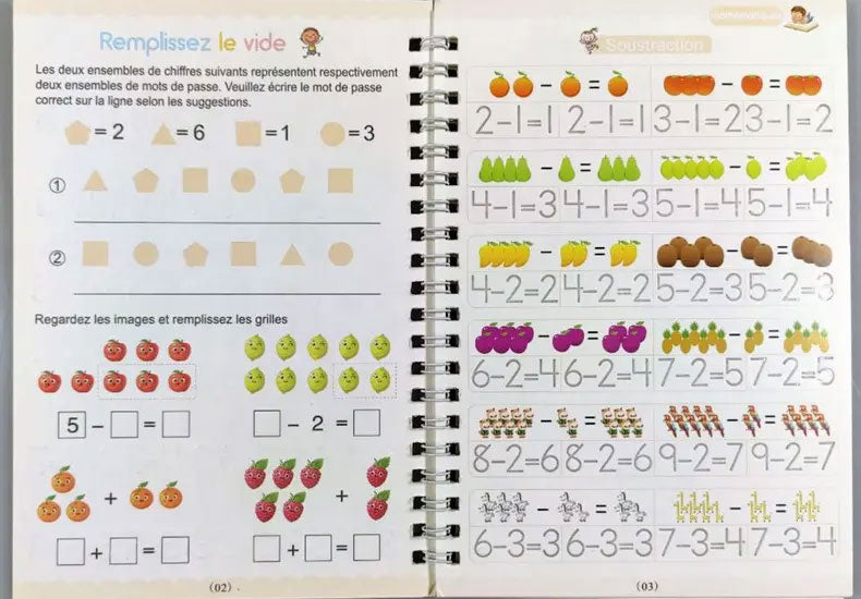 Cahiers découverte de l'écriture - Pack calcul, alphabet, chiffres et dessin - 1-2-3P Appuis scolaires La Family Shop   