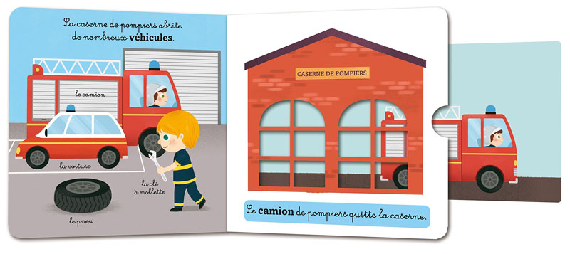 Les pompiers - Coffret de 2 livres animés tout-carton Livres La family shop   