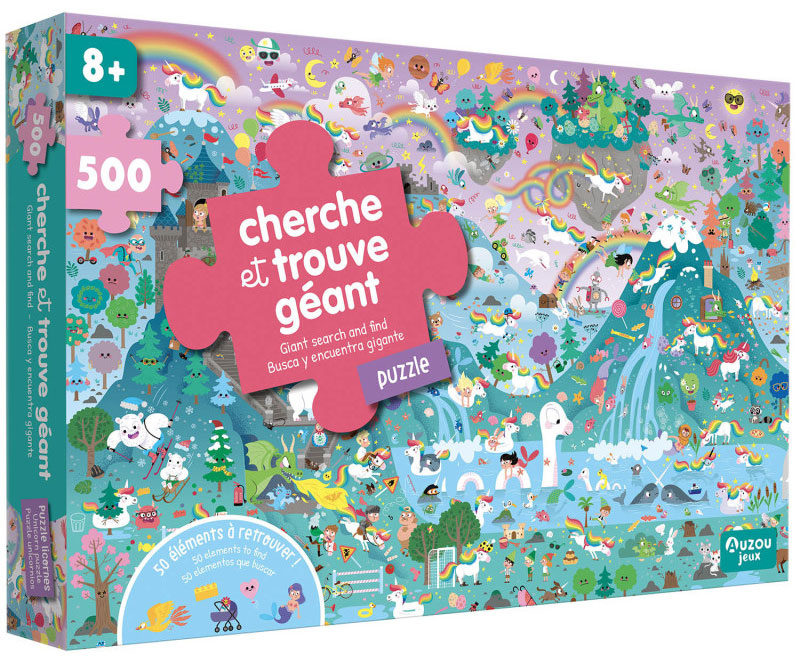 Puzzle Cherche et trouve géant- Licornes - 500 pièces Jeux & loisirs créatifs La family shop   