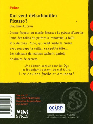 Qui veut débarbouiller Picasso? Les enquêtes de Nino Dyslexie et concentration La family shop   