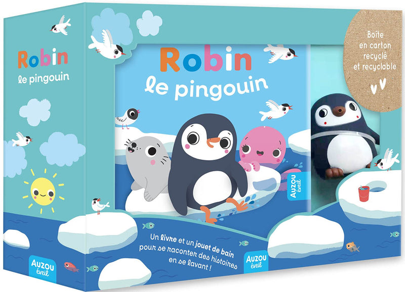 Coffret de bain - Livre de bain et jeu - Robin le pingouin Livres La family shop   