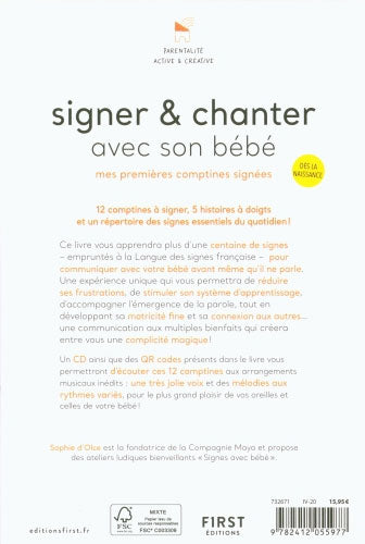 signer et chanter avec son bébé - premières comptines signées Livres OLF   