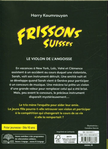 Les violons de l'angoisse - Frissons suisses - Polar pour ados - Dès 10 ans Livres OLF   